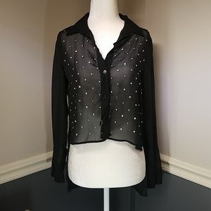 BOGO Nasty Gal Studded Black Button Down Top